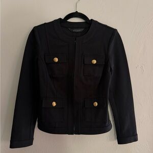 White House Black Market -Black Structured Jacket with Gold Buttons